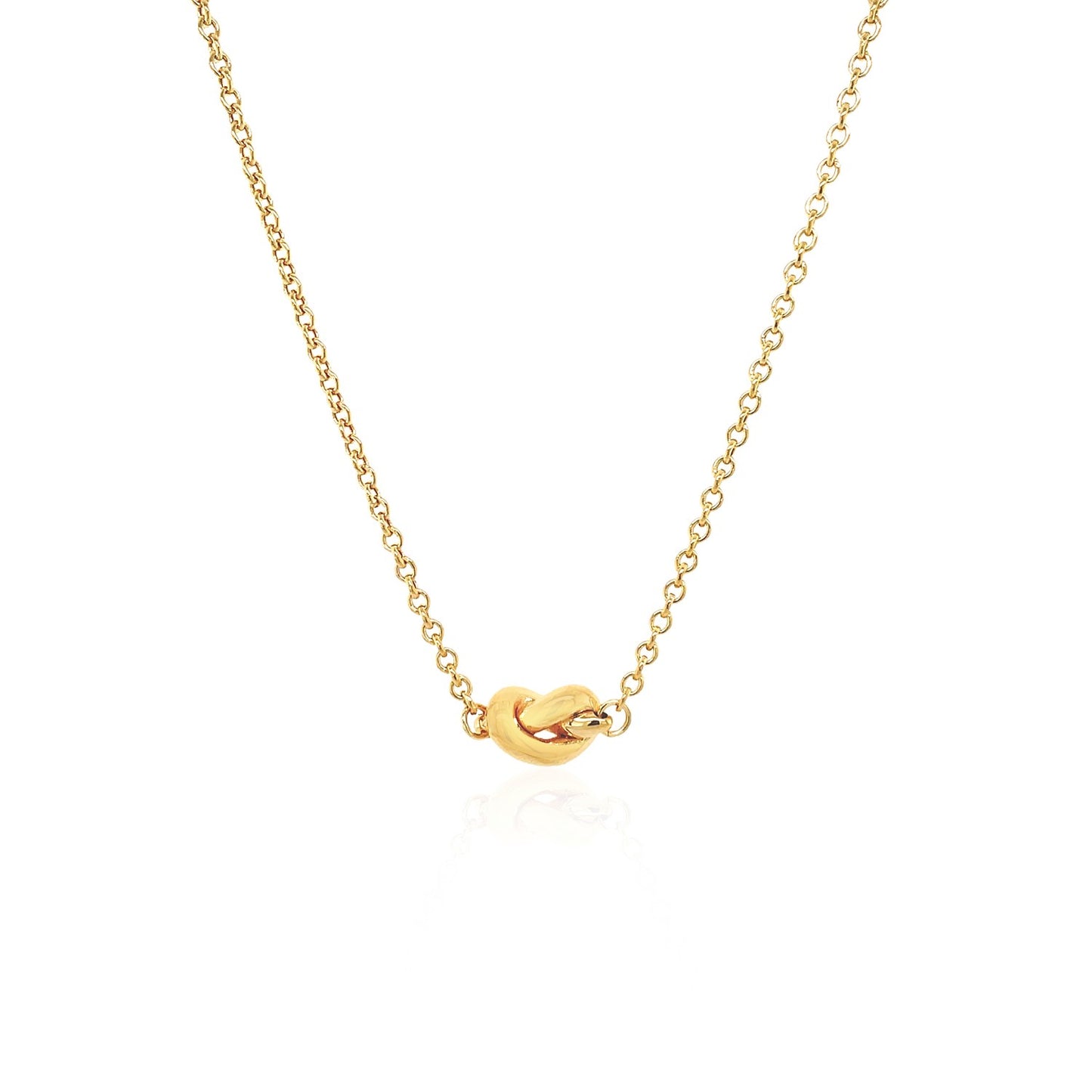 14k Yellow Gold Chain Necklace with Polished Knot