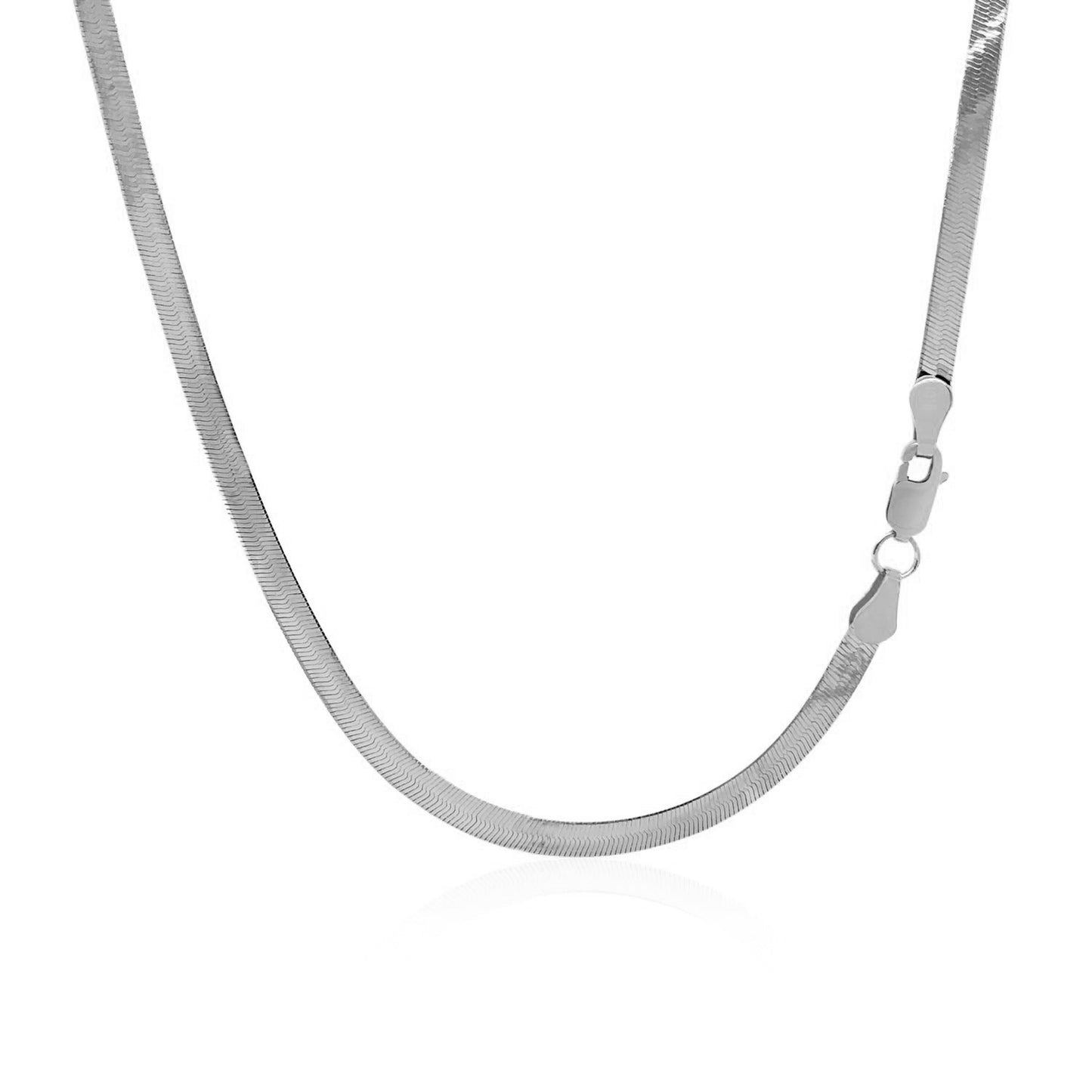 3.0mm 14k White Gold Super Flex Herringbone Chain