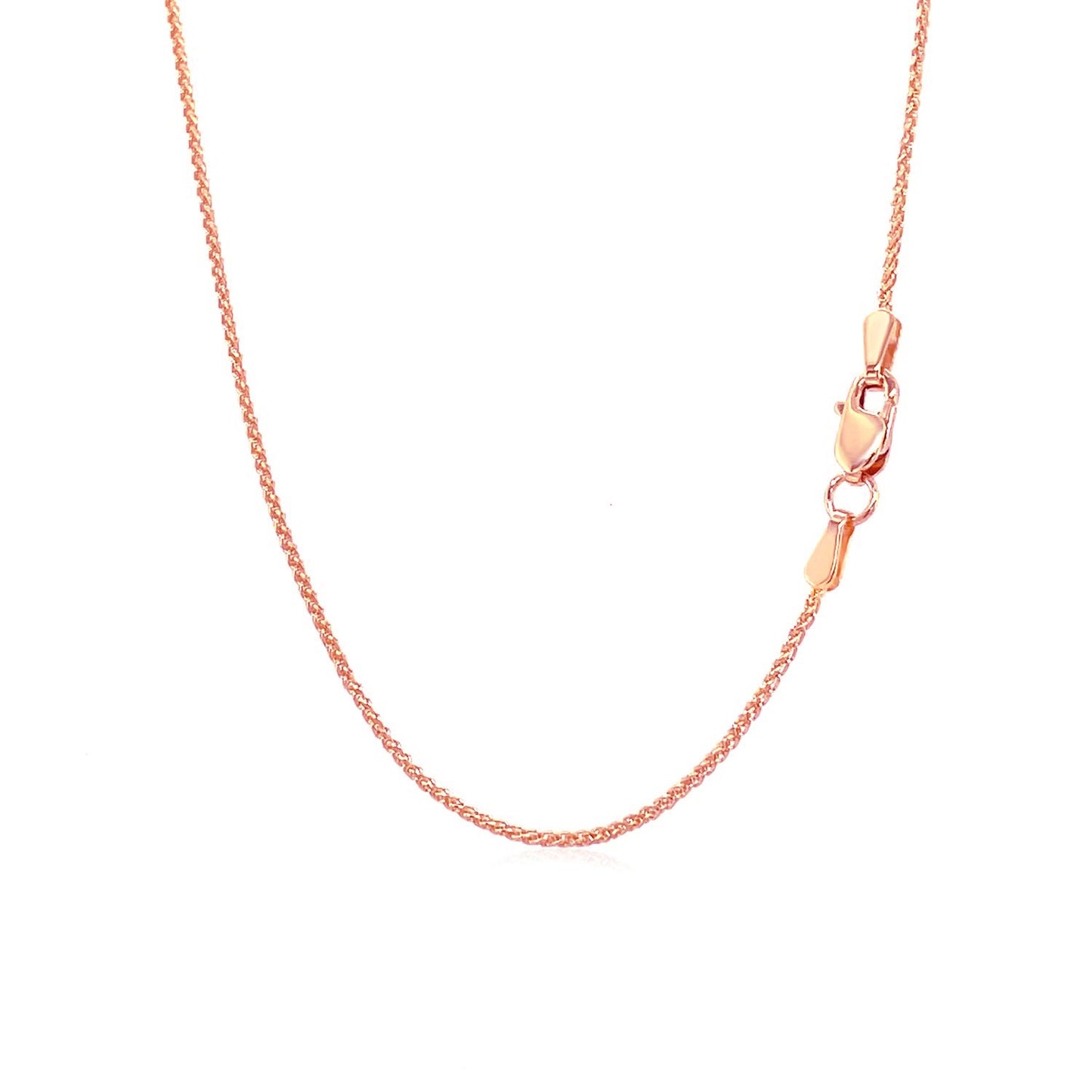 14k Rose Gold Round Wheat Chain 1.0mm