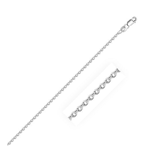 18k White Gold Diamond Cut Cable Link Chain 1.5mm