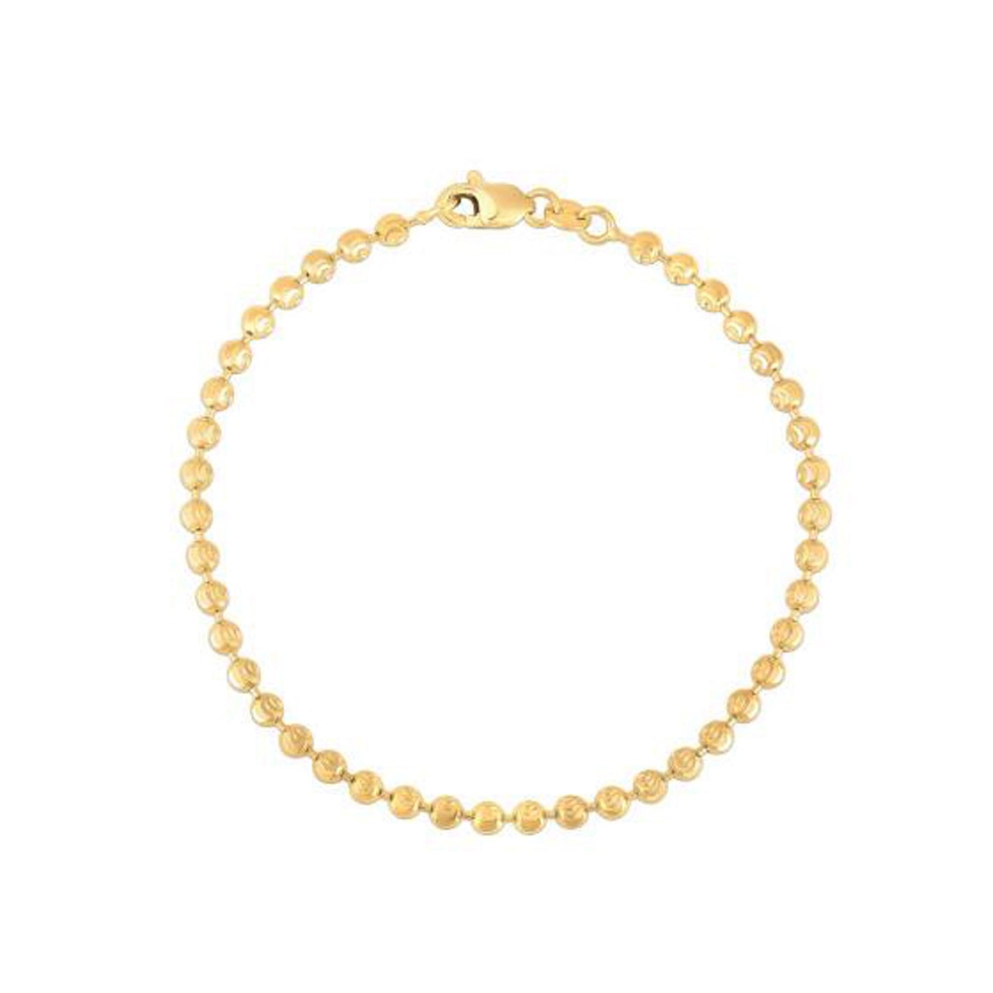 Moon Cut Bead Chain Bracelet in 14k Yellow Gold (3.0 mm)