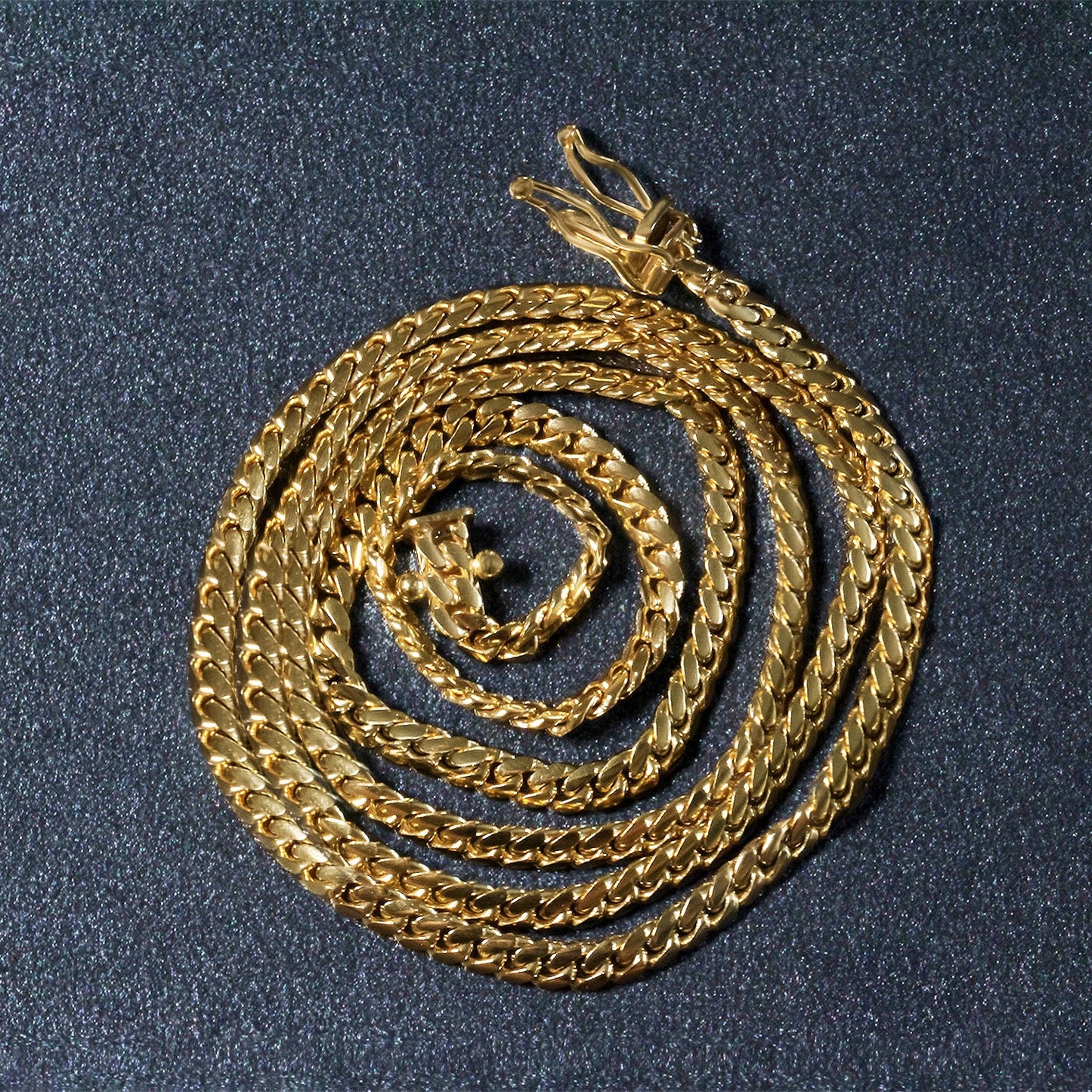 3.2mm 10k Yellow Gold Classic Solid Miami Cuban Chain