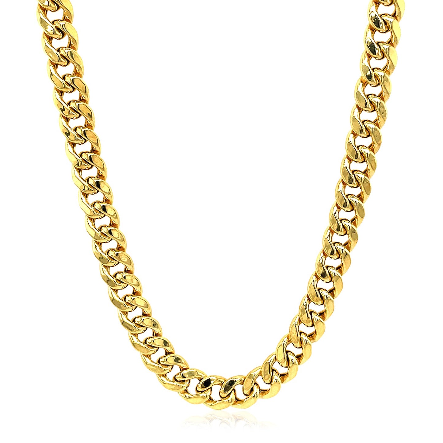 5.0mm 14k Yellow Gold Semi Solid Miami Cuban Chain