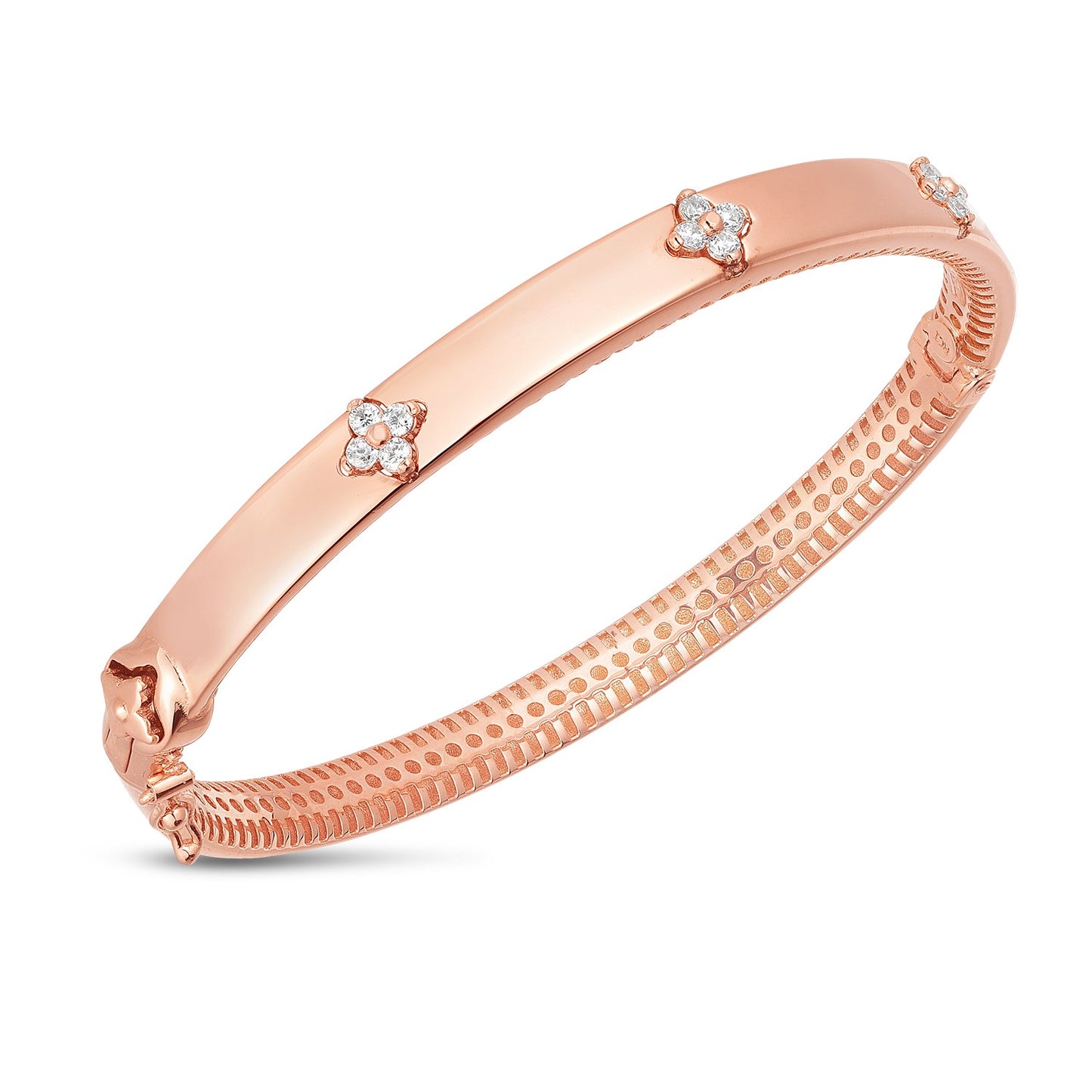 14k Rose Gold Trilogy Diamond Bangle