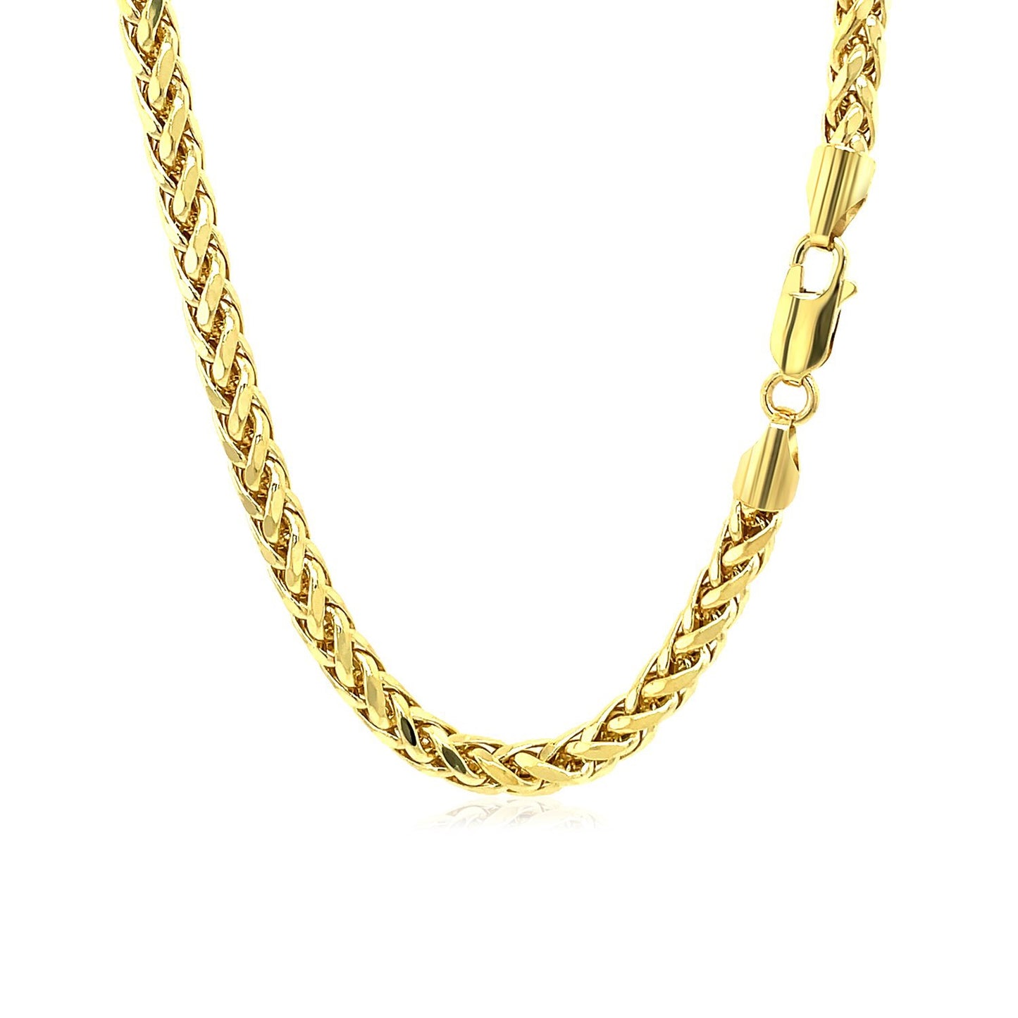 4.1mm 14k Yellow Gold Diamond Cut Round Franco Chain