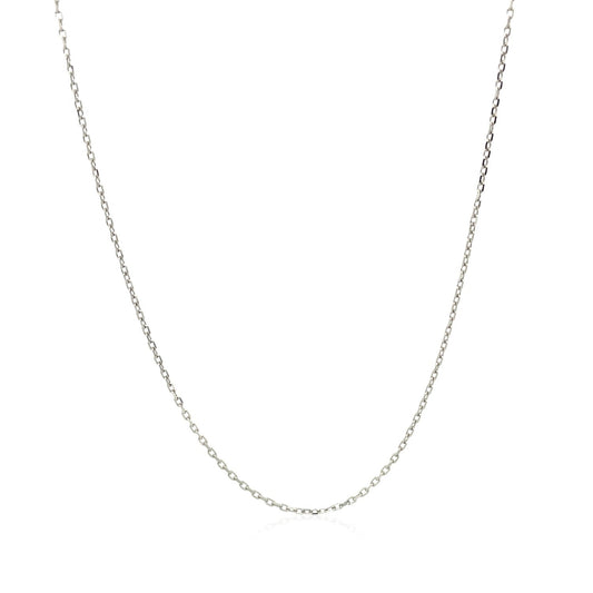 10k White Diamond Cut Cable Link Chain 0.8mm